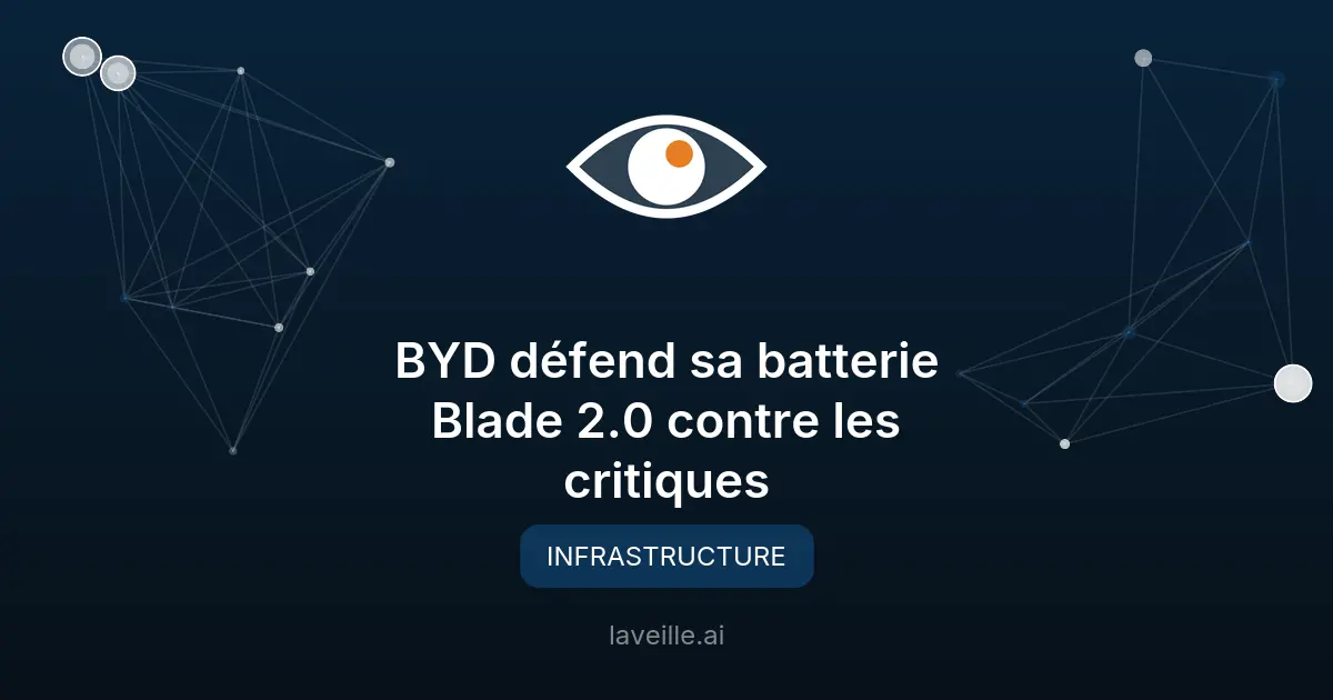 BYD défend sa batterie Blade 2.0 contre les critiques