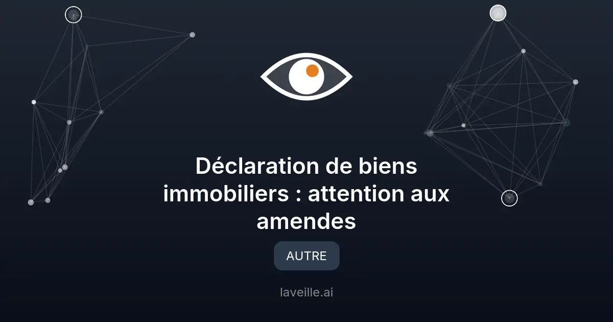 Déclaration de biens immobiliers : attention aux amendes