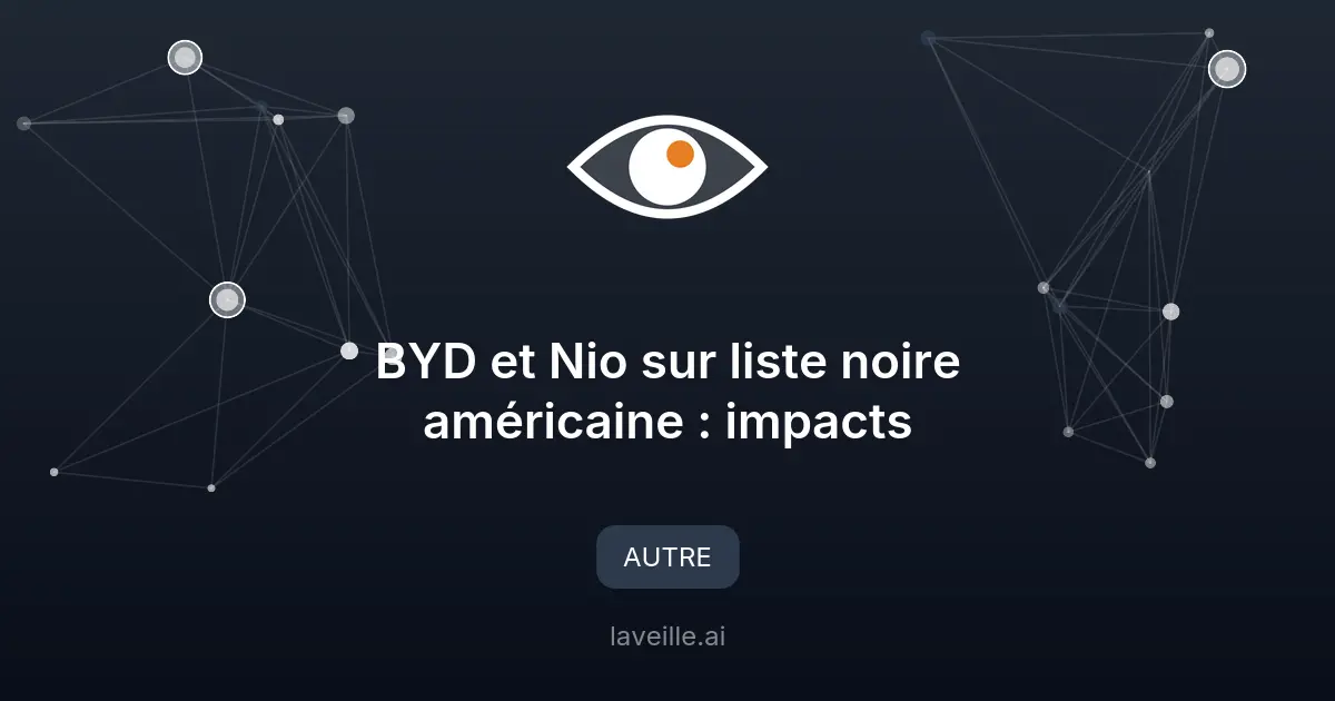 BYD et Nio sur liste noire américaine : impacts