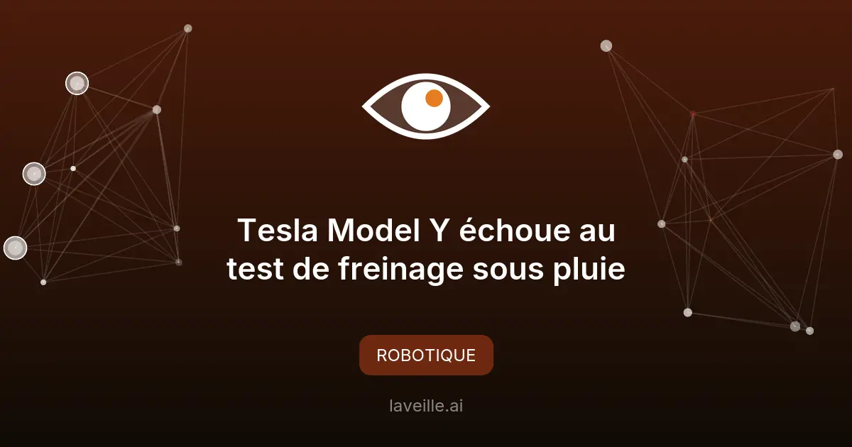 Tesla Model Y échoue au test de freinage sous pluie