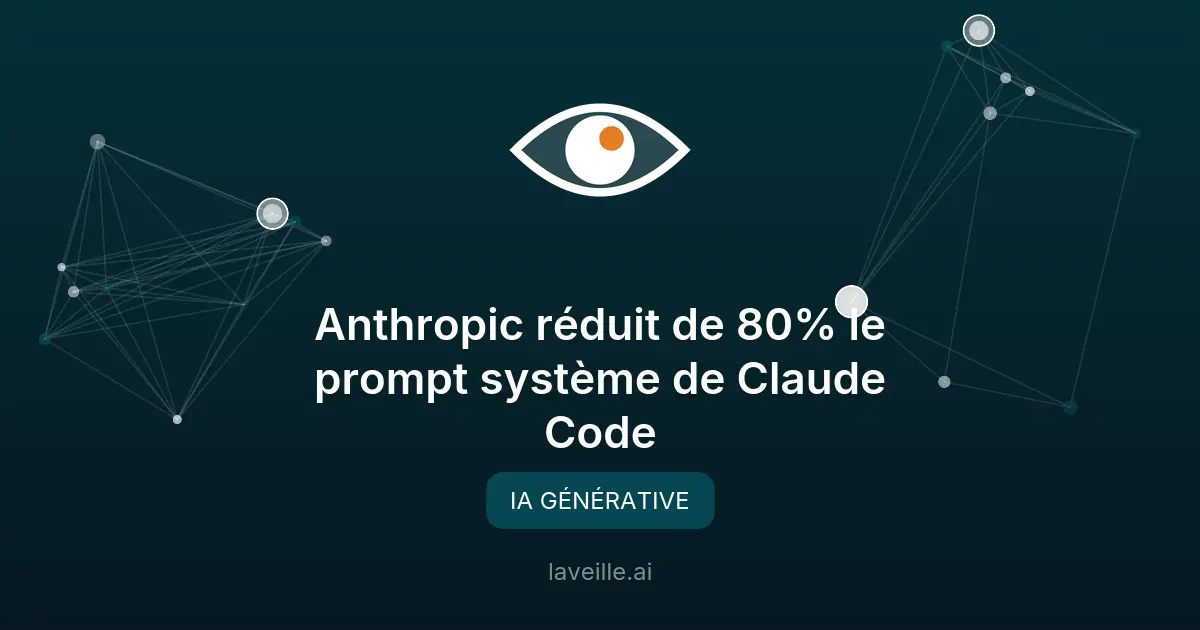 Anthropic réduit de 80% le prompt système de Claude Code