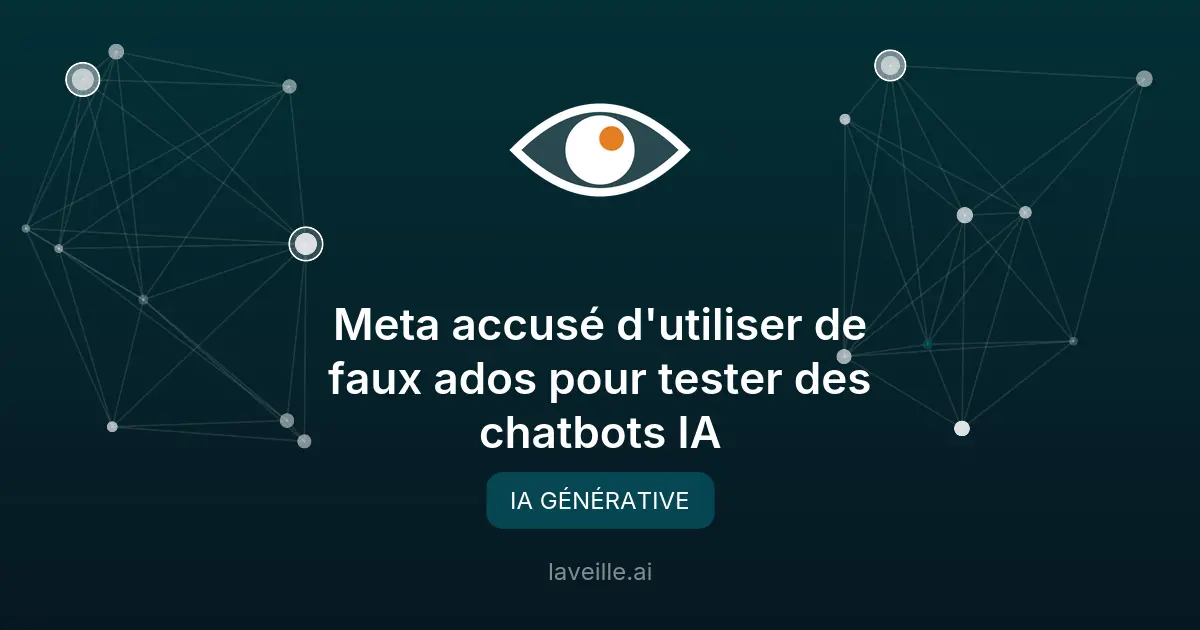 Meta accusé d'utiliser de faux ados pour tester des chatbots IA