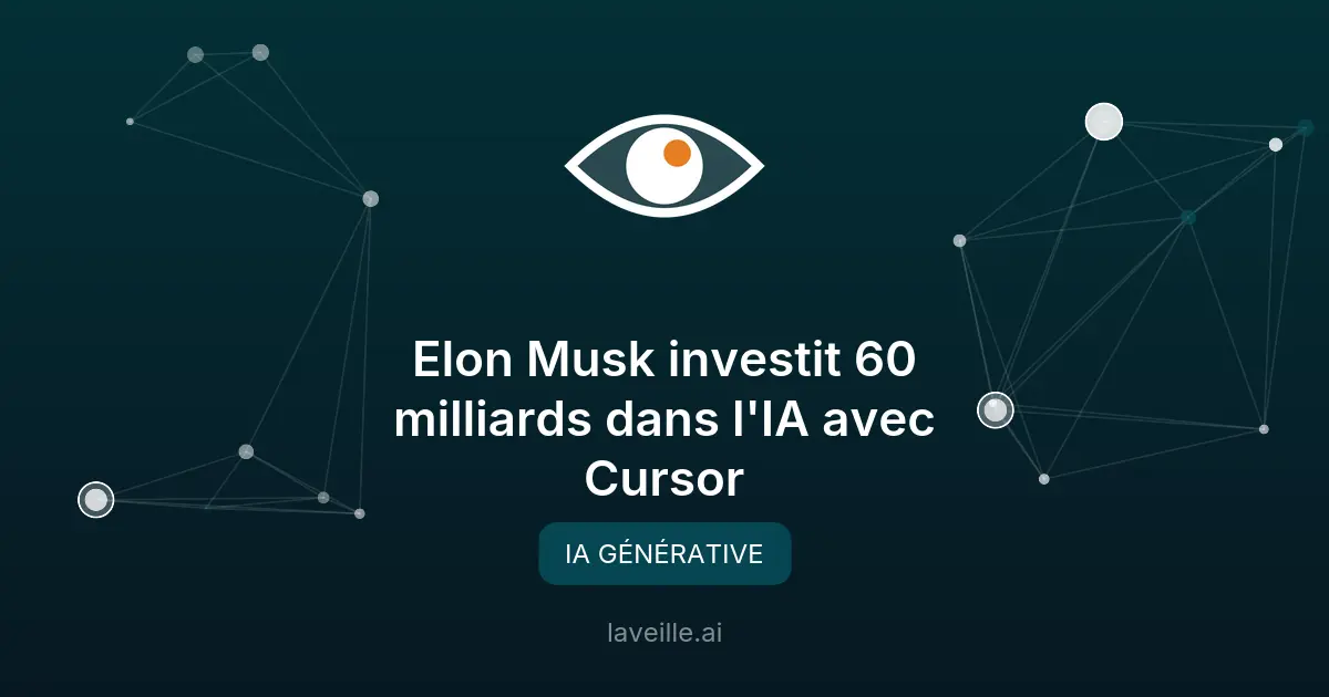 Elon Musk investit 60 milliards dans l'IA avec Cursor