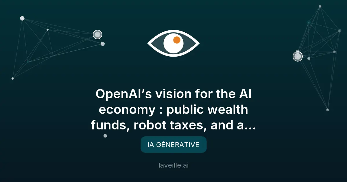OpenAI propose une économie IA : taxes robots et semaine de 4 jours